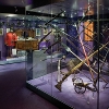 A weapon explosion case on display at Preston Park Museum.