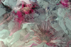 An abstract image of swirling pink and white colours.