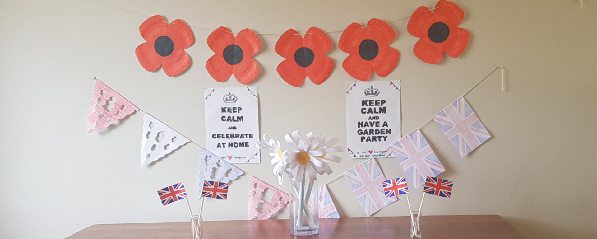 VE Day stay at home party decorations