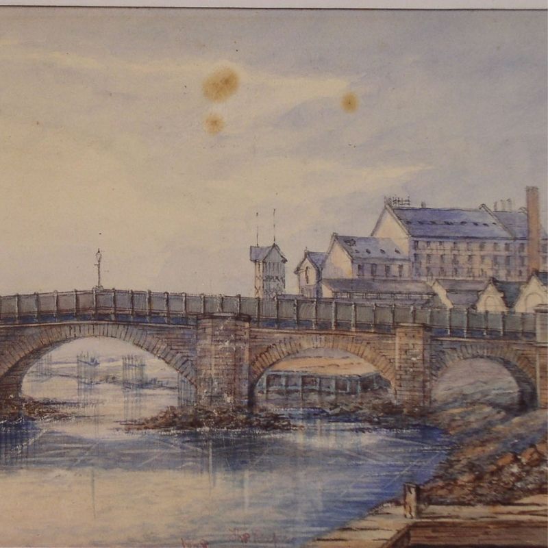Painting Of A Bridge Over A River
