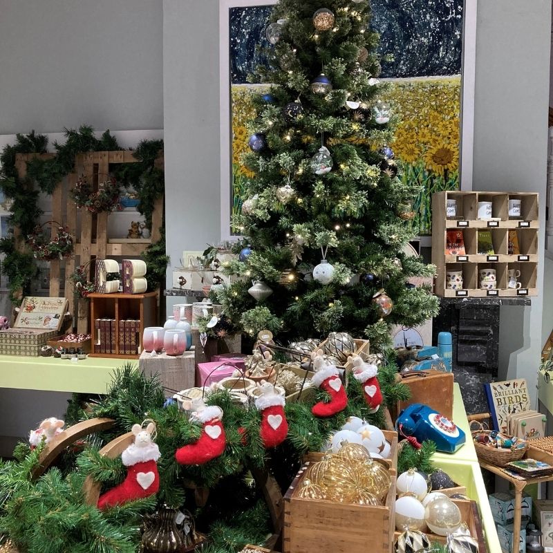 Christmas tree in Preston Park Museum's Gift Shop