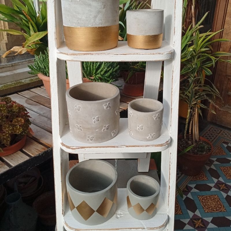 Gold Dip Cement Planters