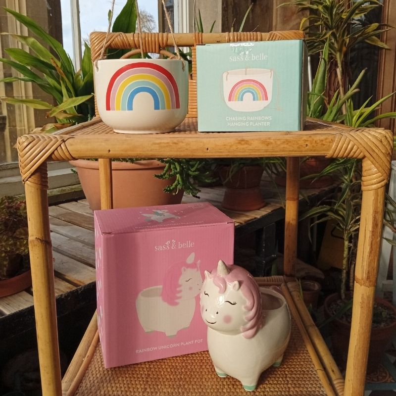 Novelty Planters, Rainbow And Unicorn