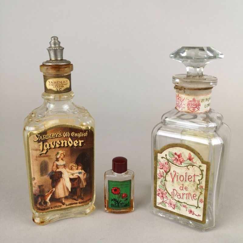 Collection Of Victorian Glass Perfume Bottles Including Lavender And Violet De Parme