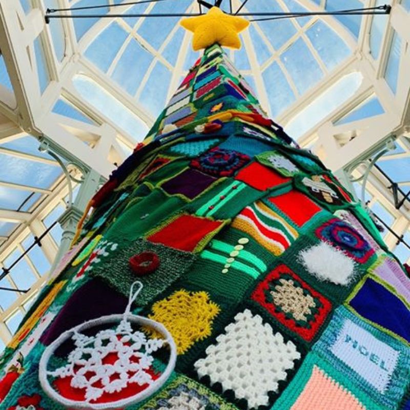 Community Crochet Christmas Tree at Preston Park