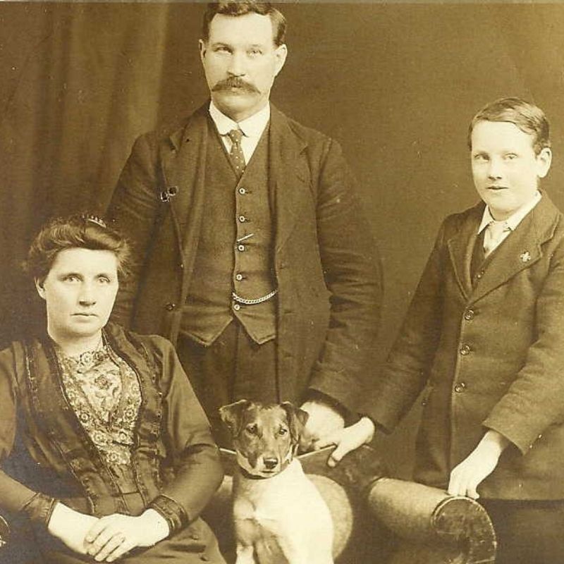 Lawrence And Lucy Judson With Their Son And Dog