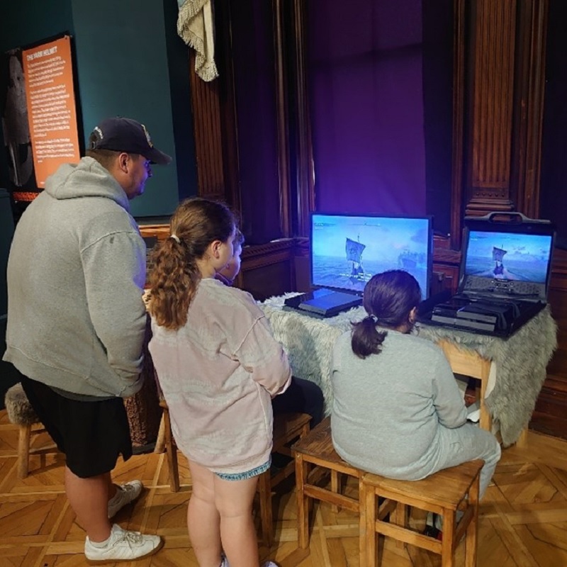 Families playing the Discovery Tour at Preston Park Museum
